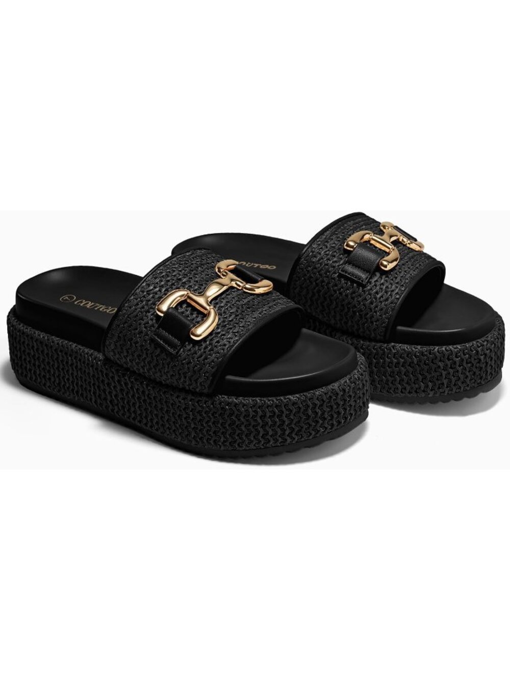Women's Polish Black Comfortable Stylish Beach Style Round Open Toe Sandals - Picture 5 of 5